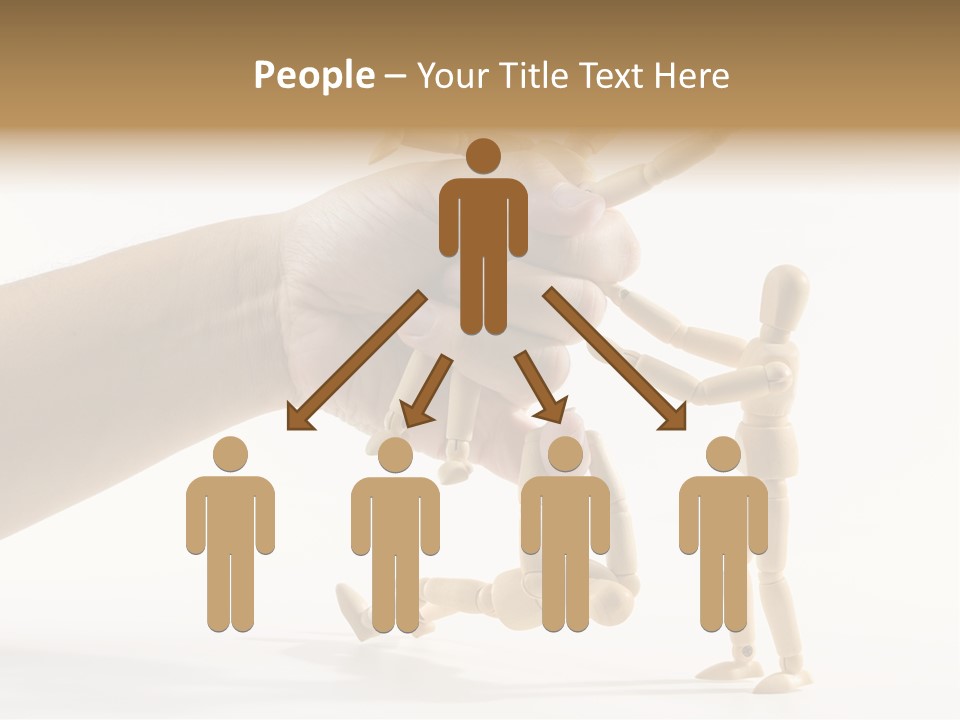 Wooden Doll Hold PowerPoint Template