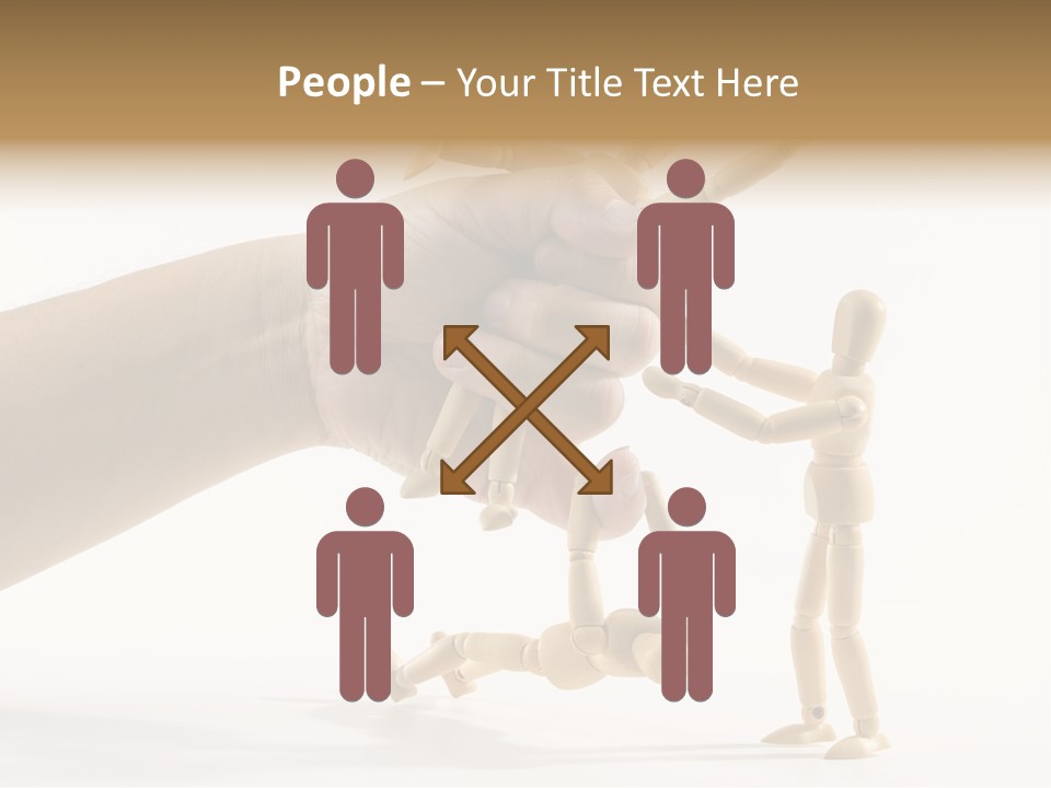 Wooden Doll Hold PowerPoint Template