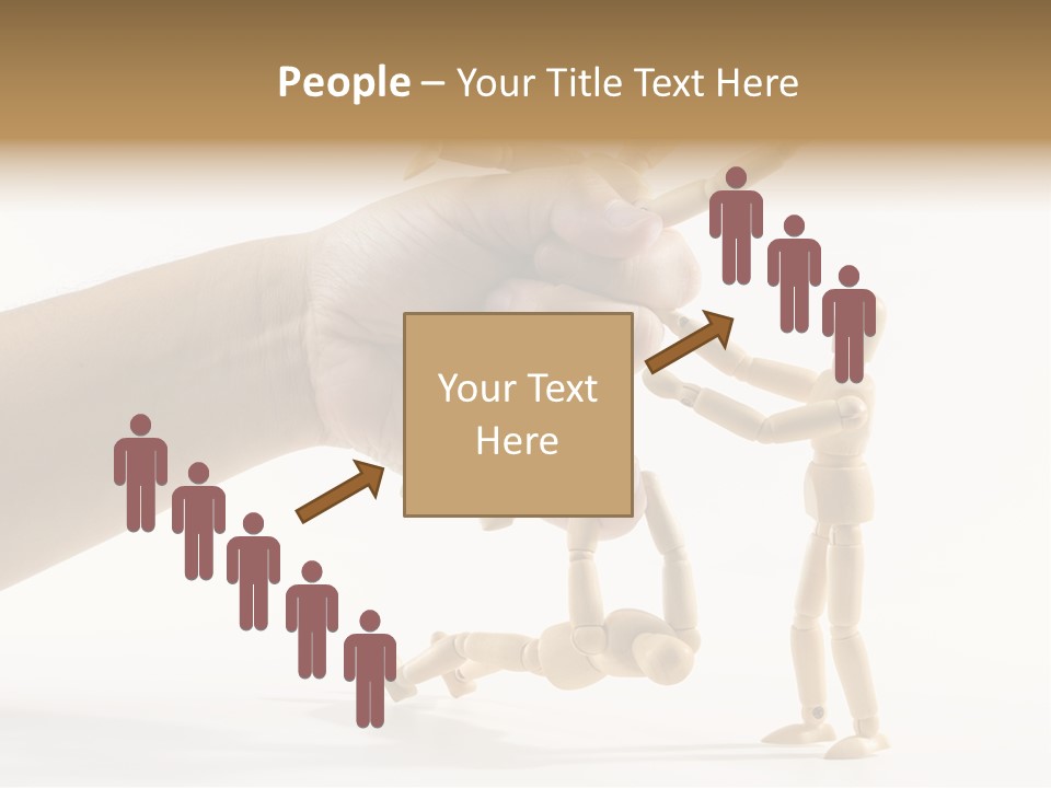 Wooden Doll Hold PowerPoint Template