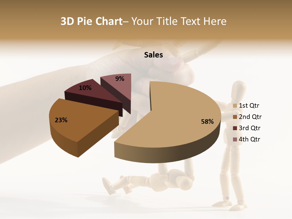 Wooden Doll Hold PowerPoint Template