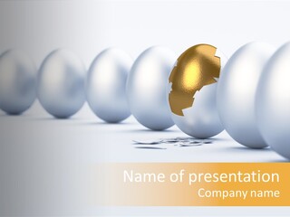 Golden Uniqueness Leadership PowerPoint Template