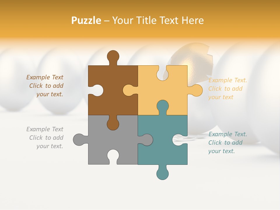 Golden Uniqueness Leadership PowerPoint Template