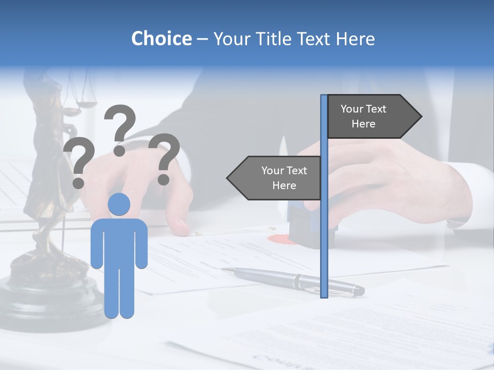 Text Stamp White PowerPoint Template