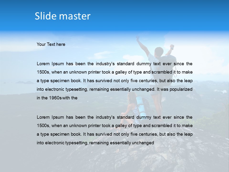 View Climber Trekking PowerPoint Template