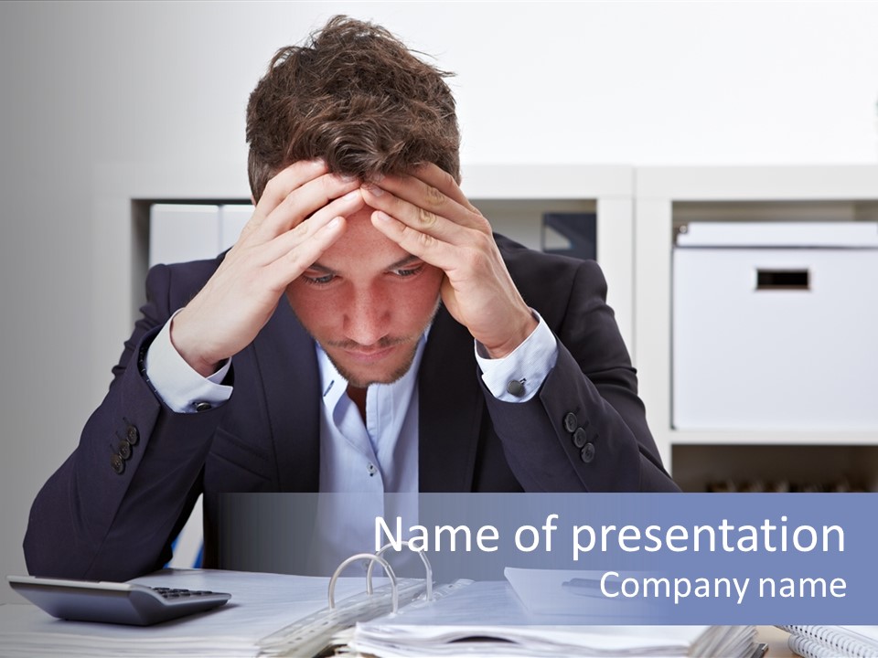 Person Office Headache PowerPoint Template