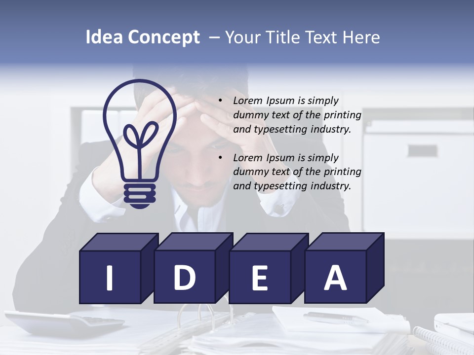 Person Office Headache PowerPoint Template
