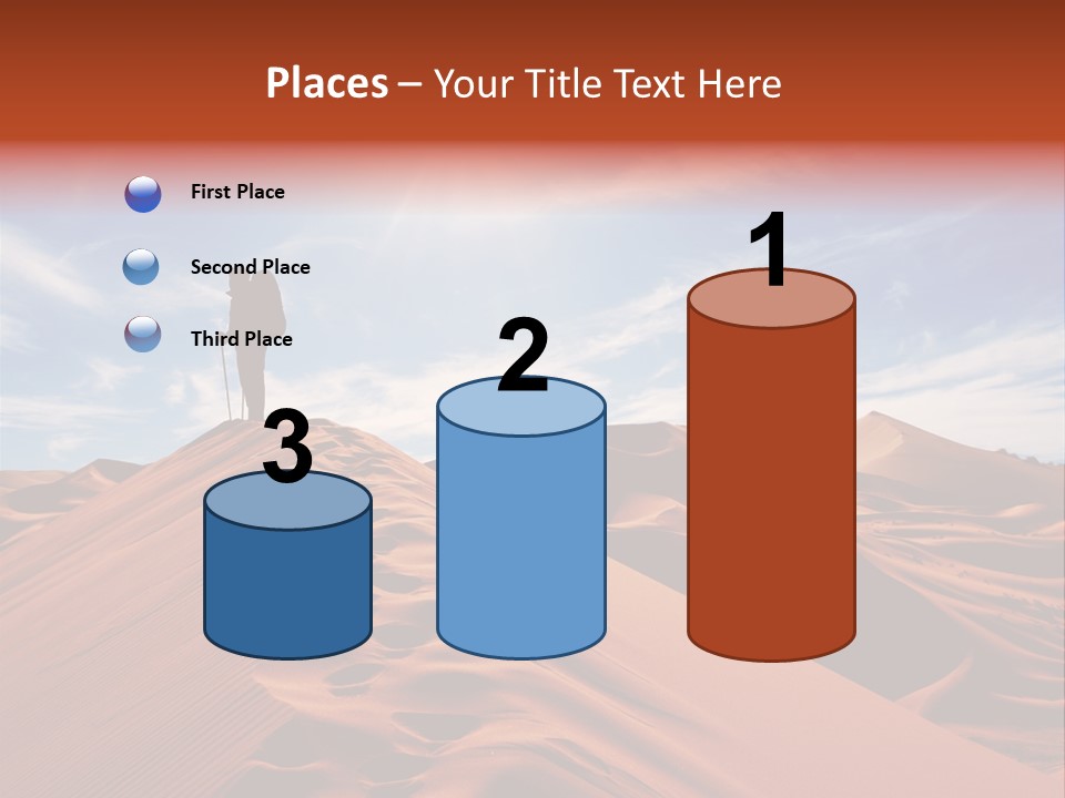 Lonely Sahara Hiker PowerPoint Template