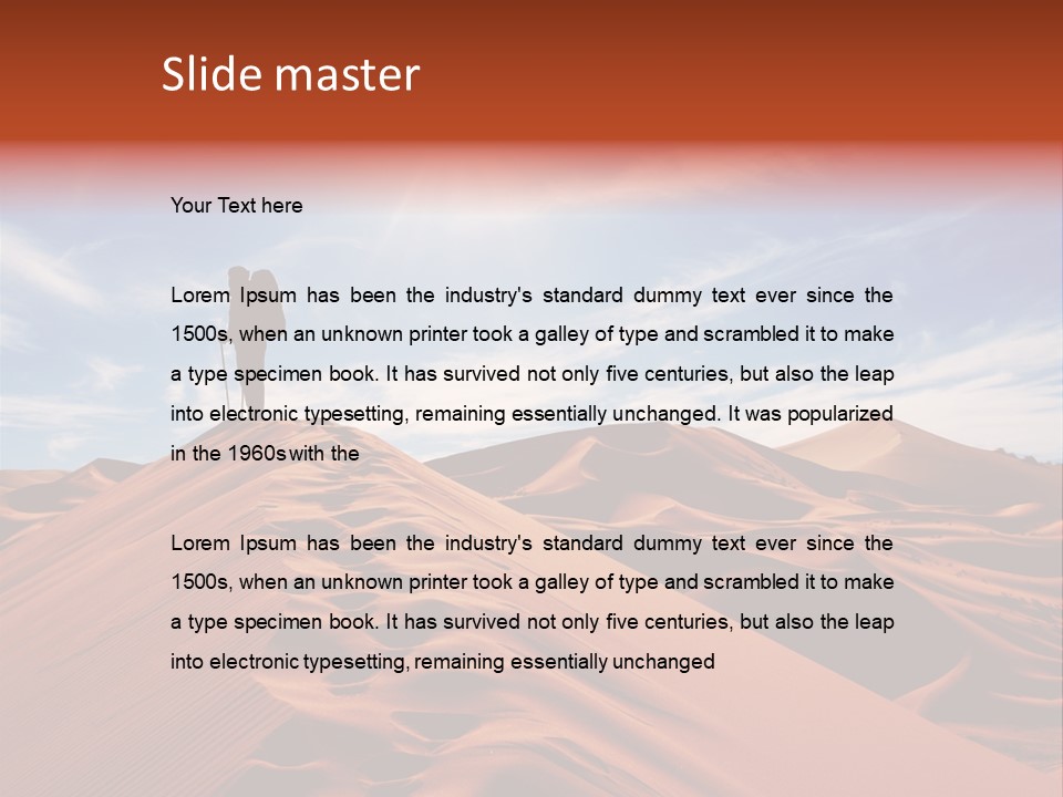 Lonely Sahara Hiker PowerPoint Template