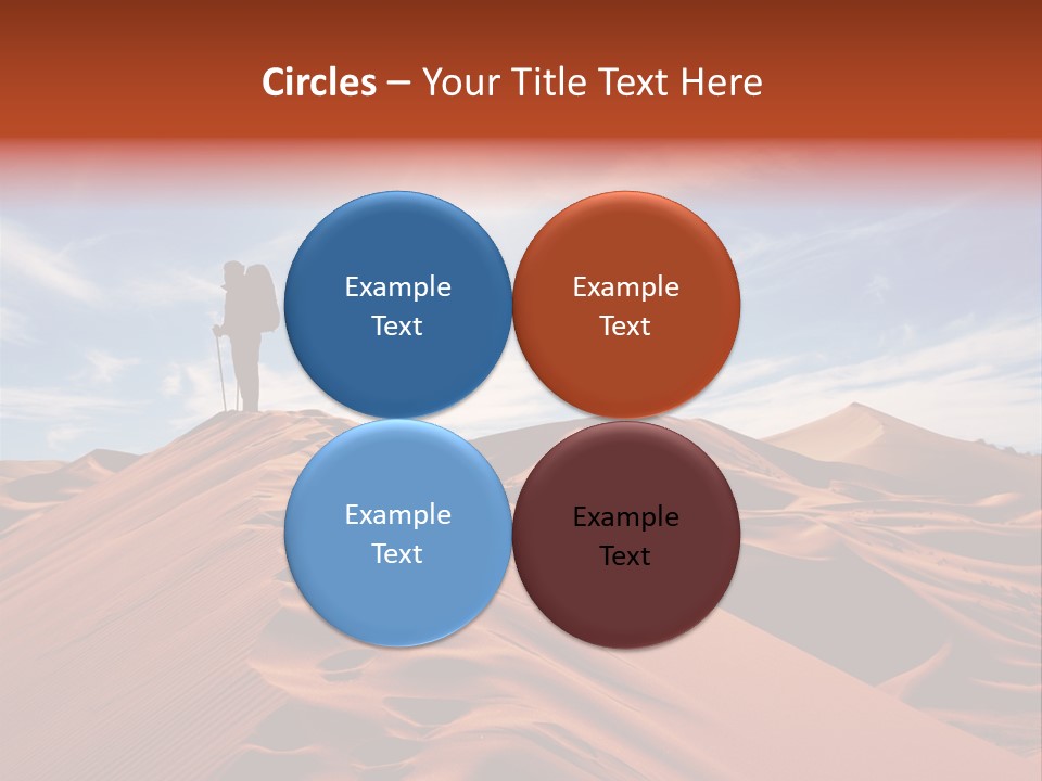 Lonely Sahara Hiker PowerPoint Template