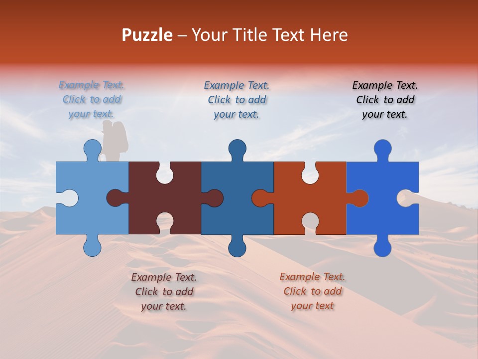 Lonely Sahara Hiker PowerPoint Template