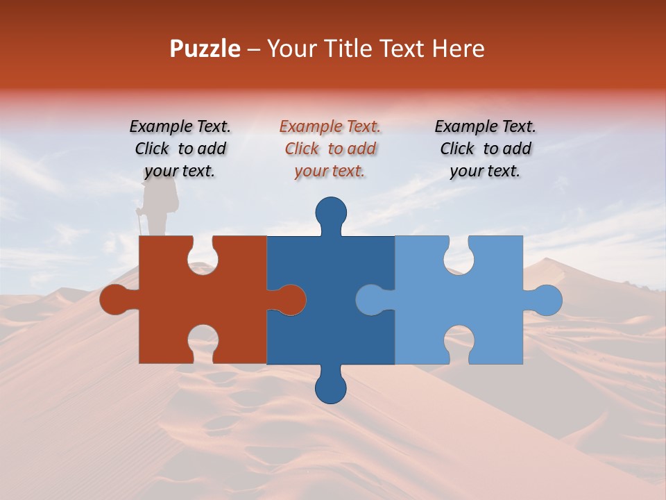 Lonely Sahara Hiker PowerPoint Template