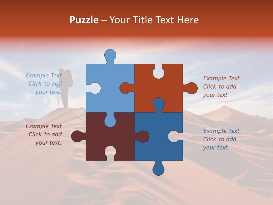 Lonely Sahara Hiker PowerPoint Template