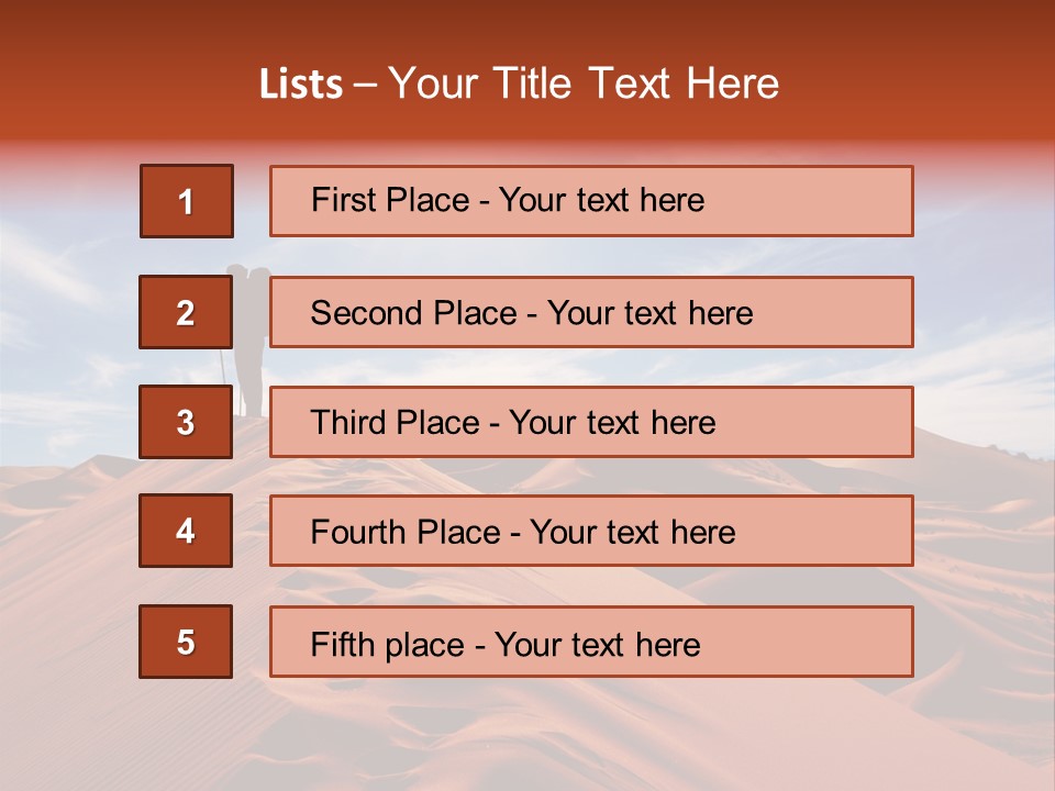 Lonely Sahara Hiker PowerPoint Template