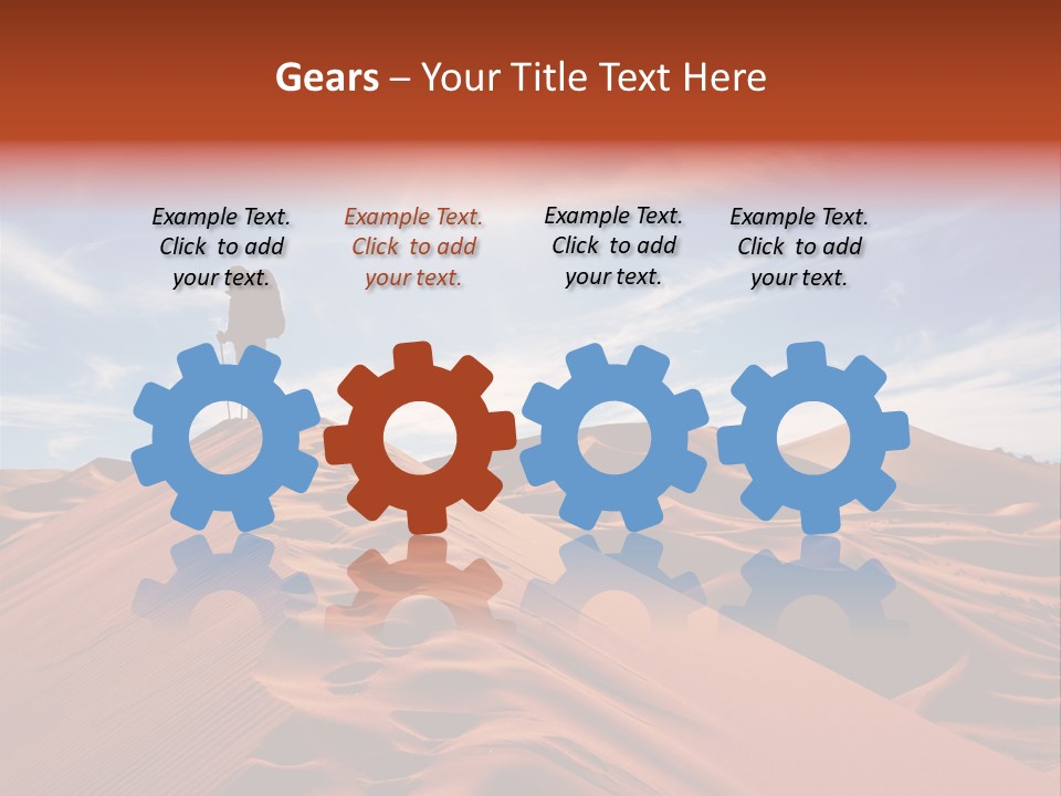 Lonely Sahara Hiker PowerPoint Template