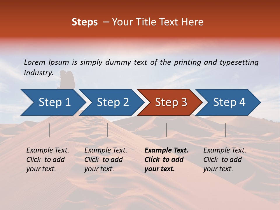 Lonely Sahara Hiker PowerPoint Template