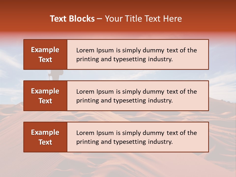 Lonely Sahara Hiker PowerPoint Template