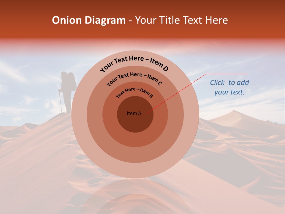 Lonely Sahara Hiker PowerPoint Template