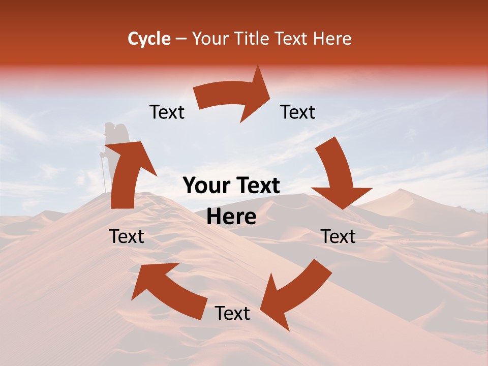Lonely Sahara Hiker PowerPoint Template