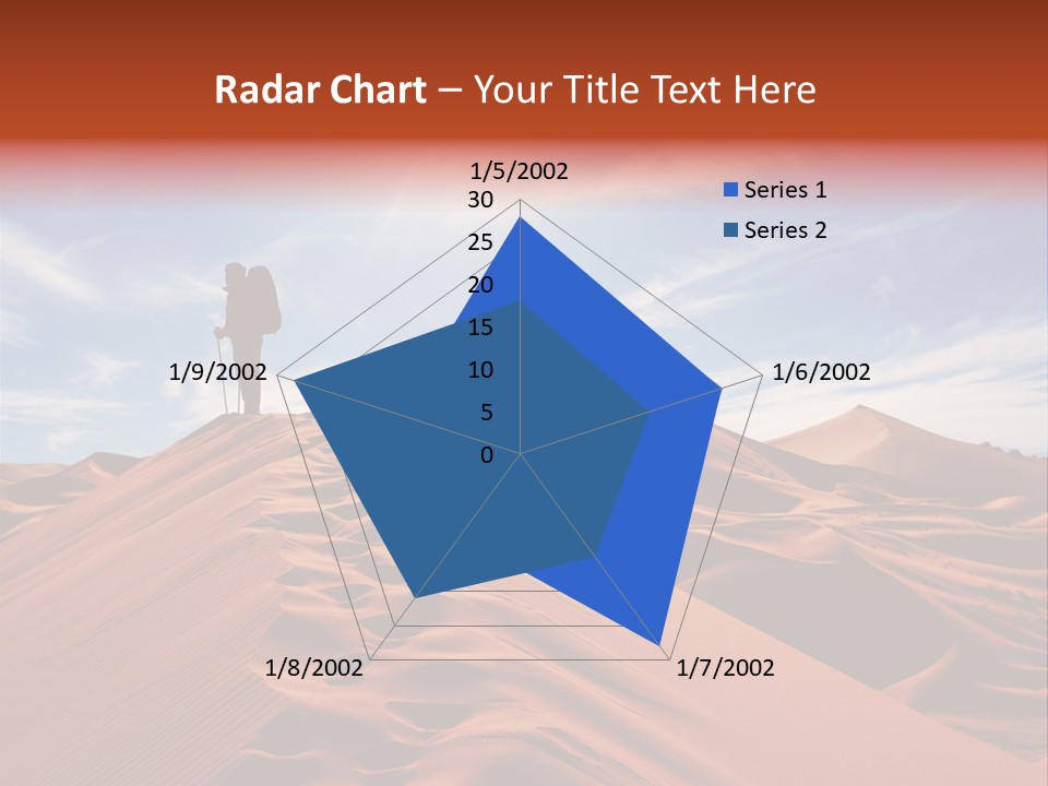 Lonely Sahara Hiker PowerPoint Template