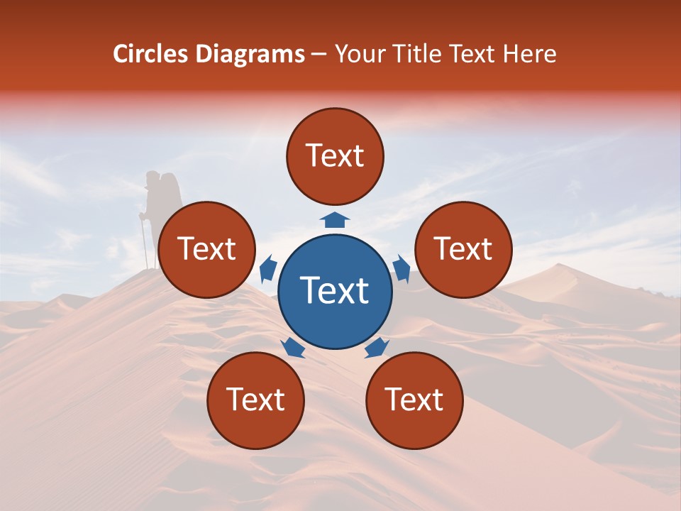 Lonely Sahara Hiker PowerPoint Template