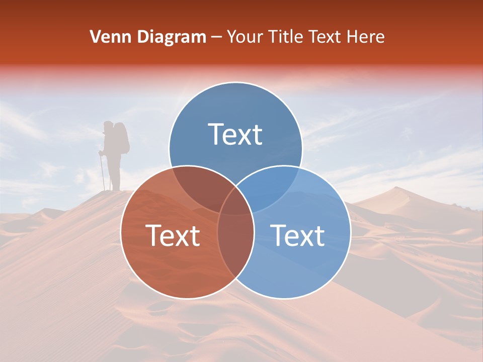 Lonely Sahara Hiker PowerPoint Template