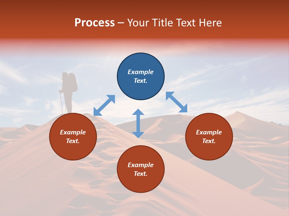 Lonely Sahara Hiker PowerPoint Template