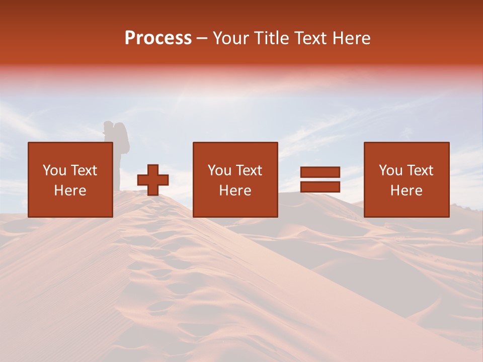 Lonely Sahara Hiker PowerPoint Template