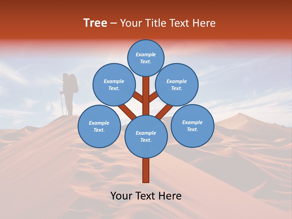 Lonely Sahara Hiker PowerPoint Template