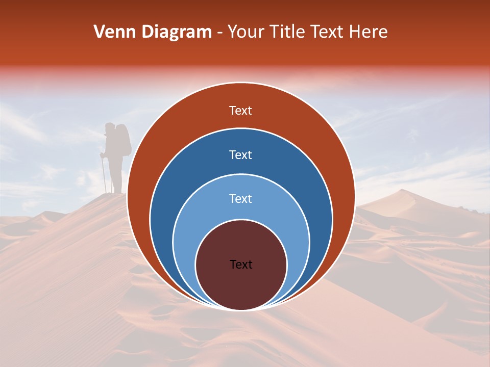 Lonely Sahara Hiker PowerPoint Template