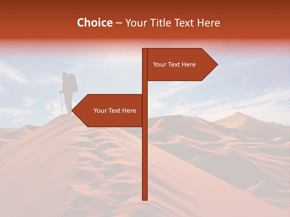 Lonely Sahara Hiker PowerPoint Template