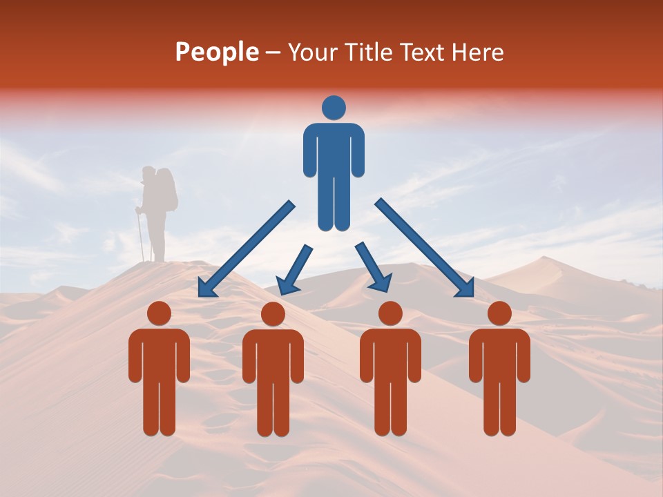 Lonely Sahara Hiker PowerPoint Template