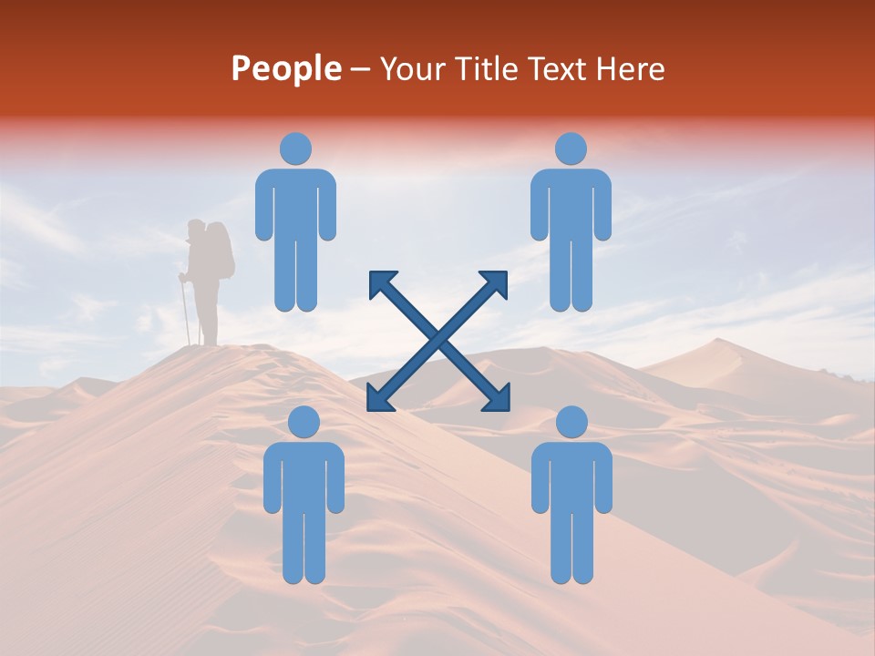 Lonely Sahara Hiker PowerPoint Template