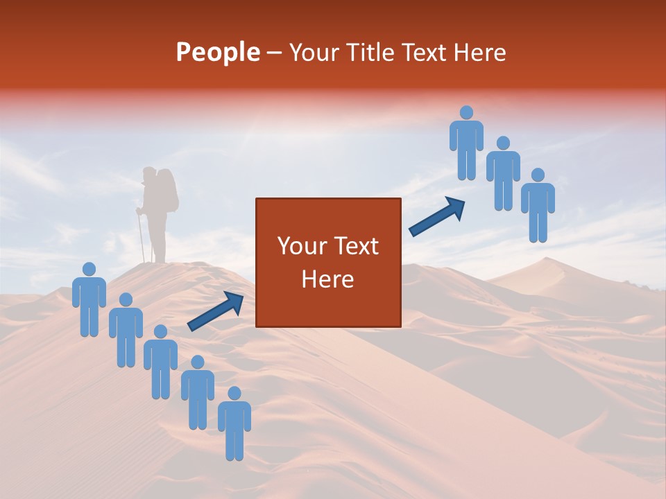 Lonely Sahara Hiker PowerPoint Template