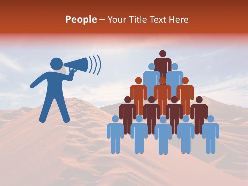 Lonely Sahara Hiker PowerPoint Template