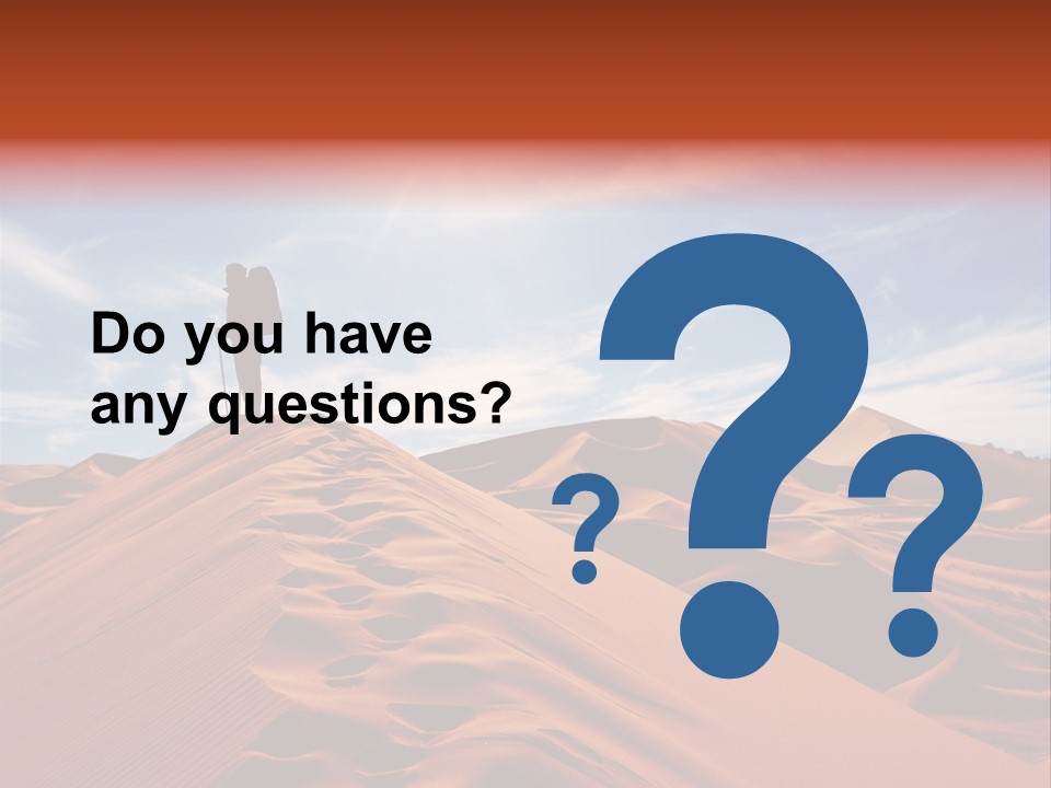 Lonely Sahara Hiker PowerPoint Template