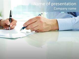 Paper Colleague Ballpoint PowerPoint Template