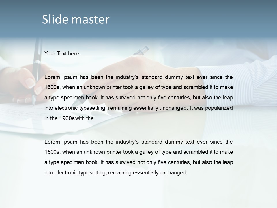 Paper Colleague Ballpoint PowerPoint Template