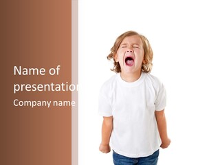 Sweet Caucasian Shout PowerPoint Template