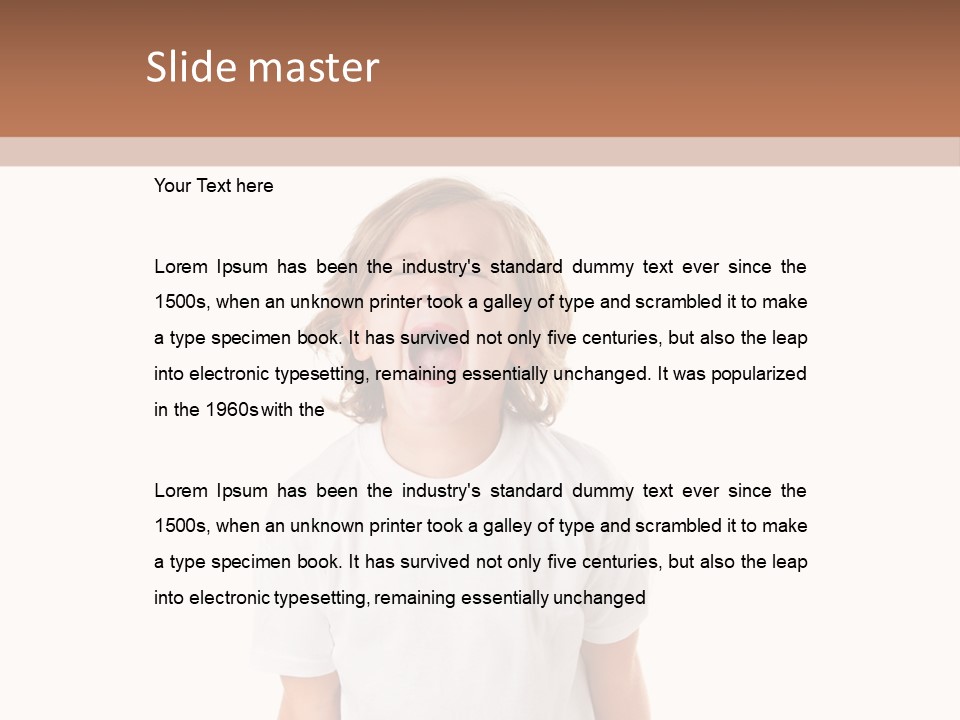 Sweet Caucasian Shout PowerPoint Template