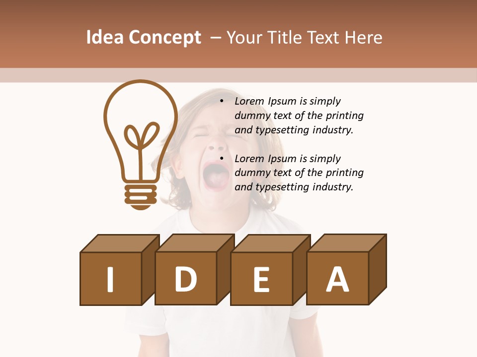 Sweet Caucasian Shout PowerPoint Template