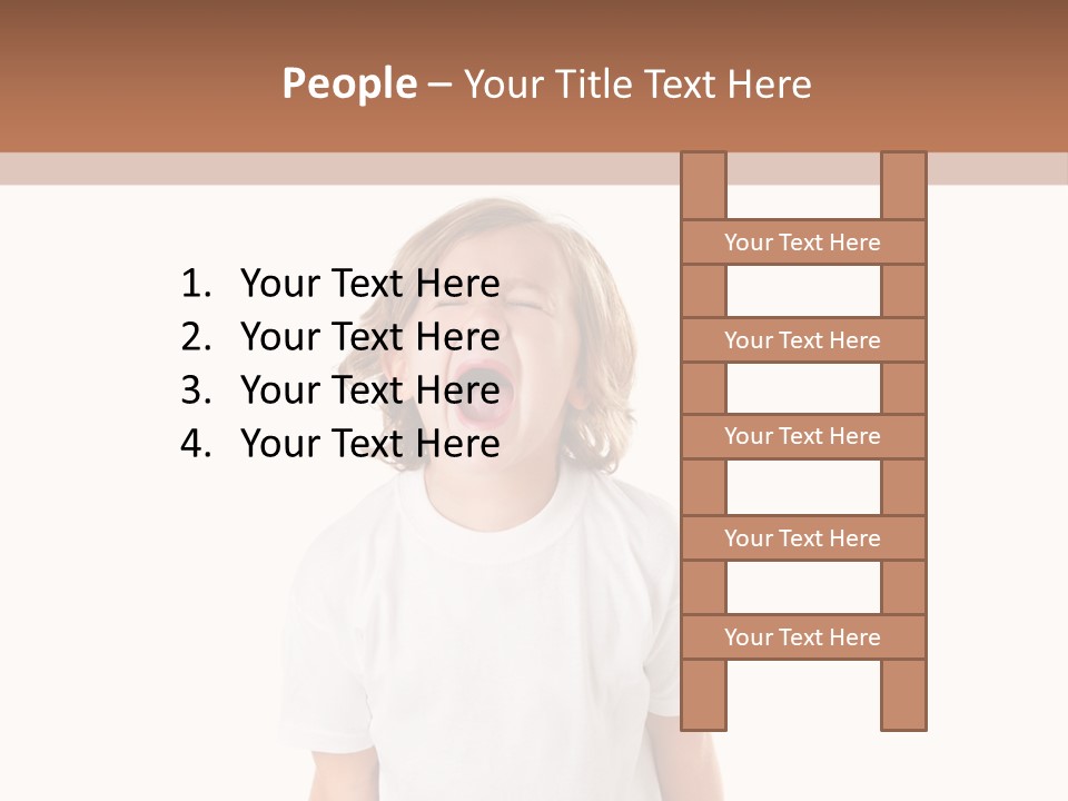 Sweet Caucasian Shout PowerPoint Template