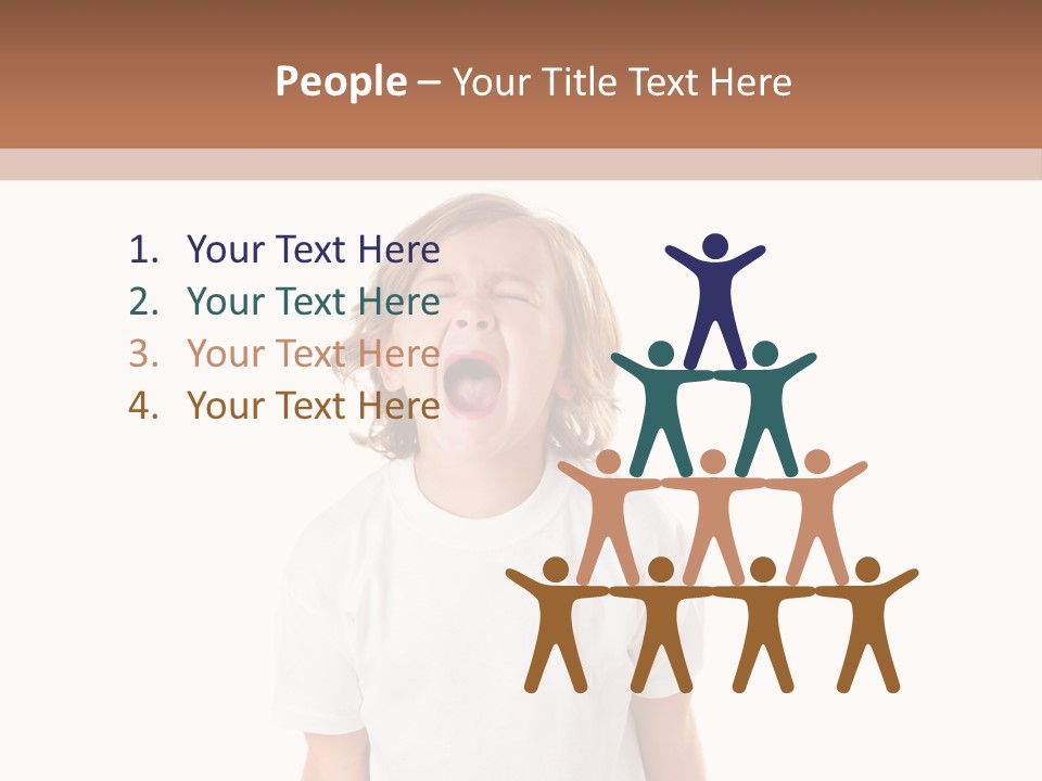 Sweet Caucasian Shout PowerPoint Template