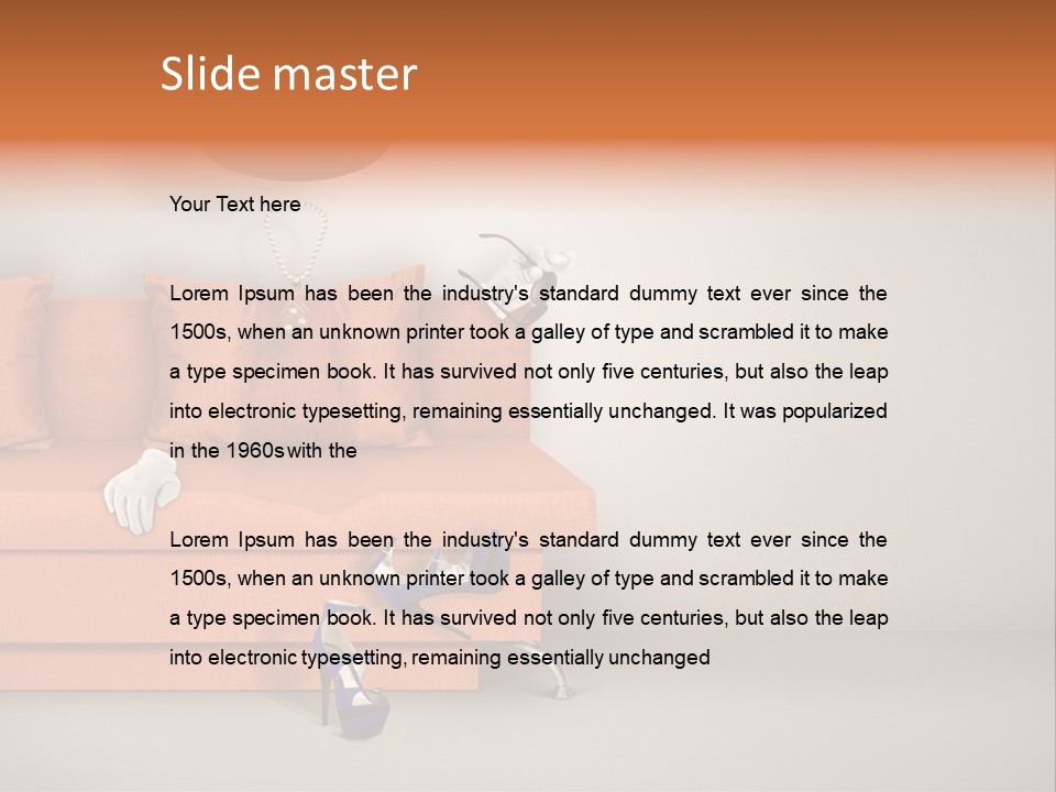 Glove Feminine Shoes PowerPoint Template