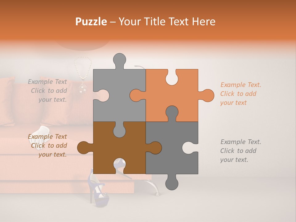 Glove Feminine Shoes PowerPoint Template