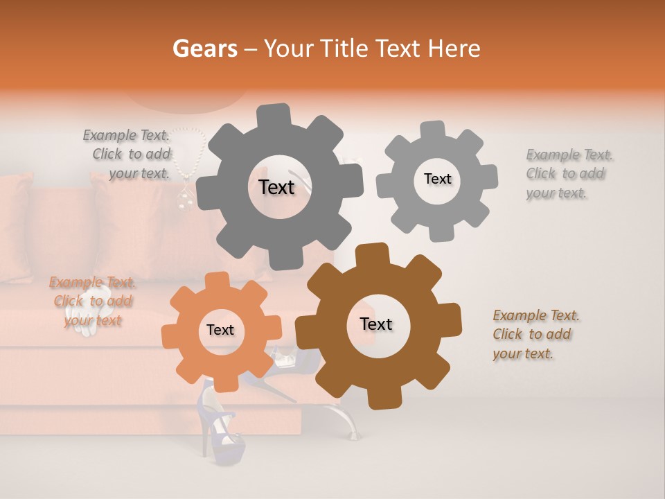 Glove Feminine Shoes PowerPoint Template