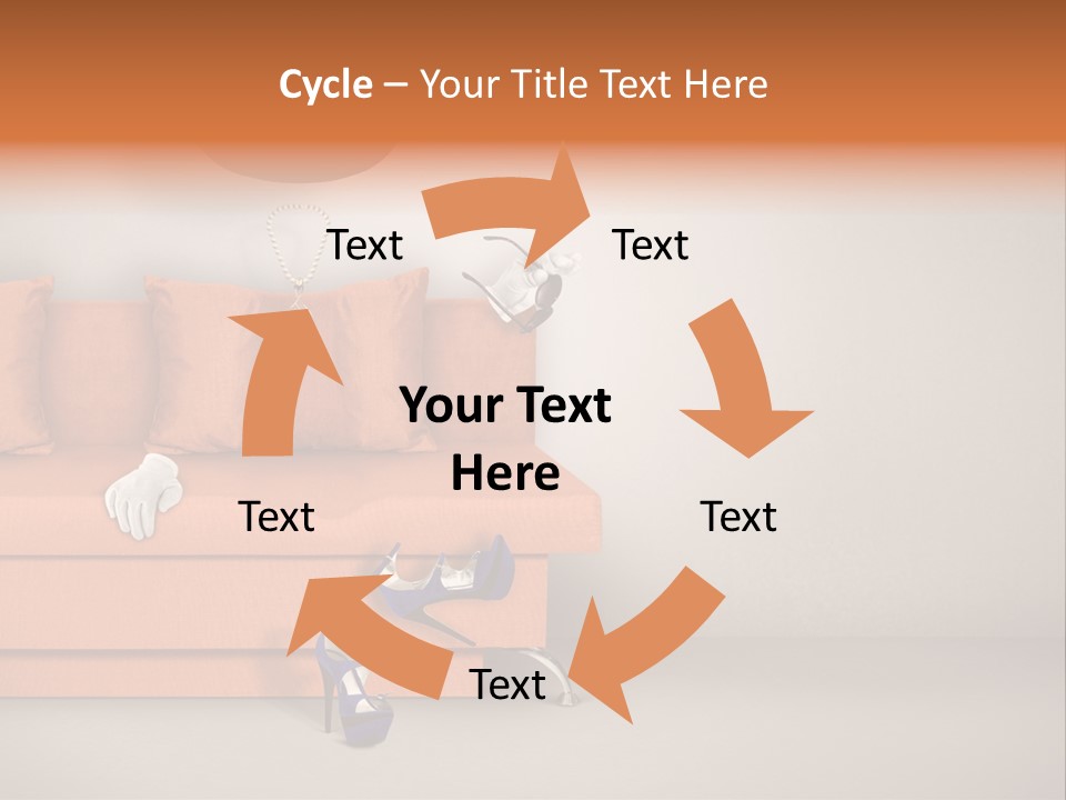 Glove Feminine Shoes PowerPoint Template