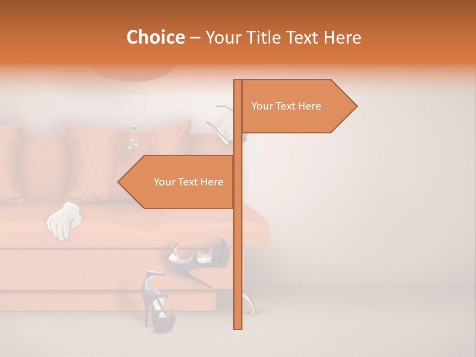 Glove Feminine Shoes PowerPoint Template