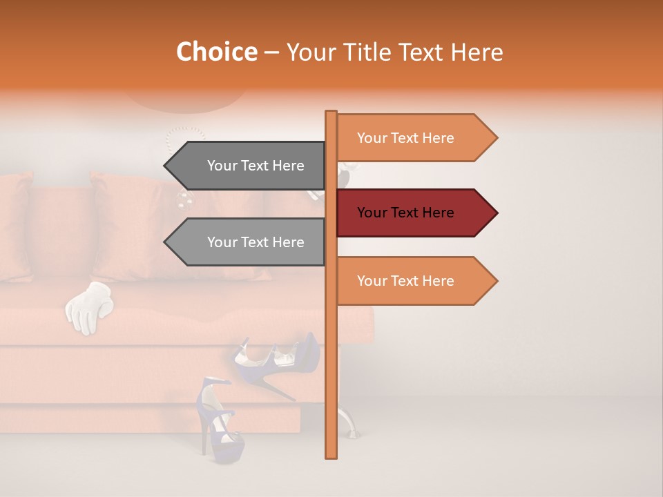Glove Feminine Shoes PowerPoint Template