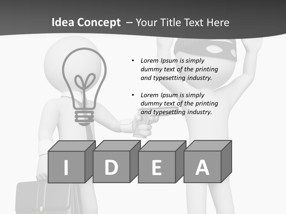 Isolated Render White PowerPoint Template