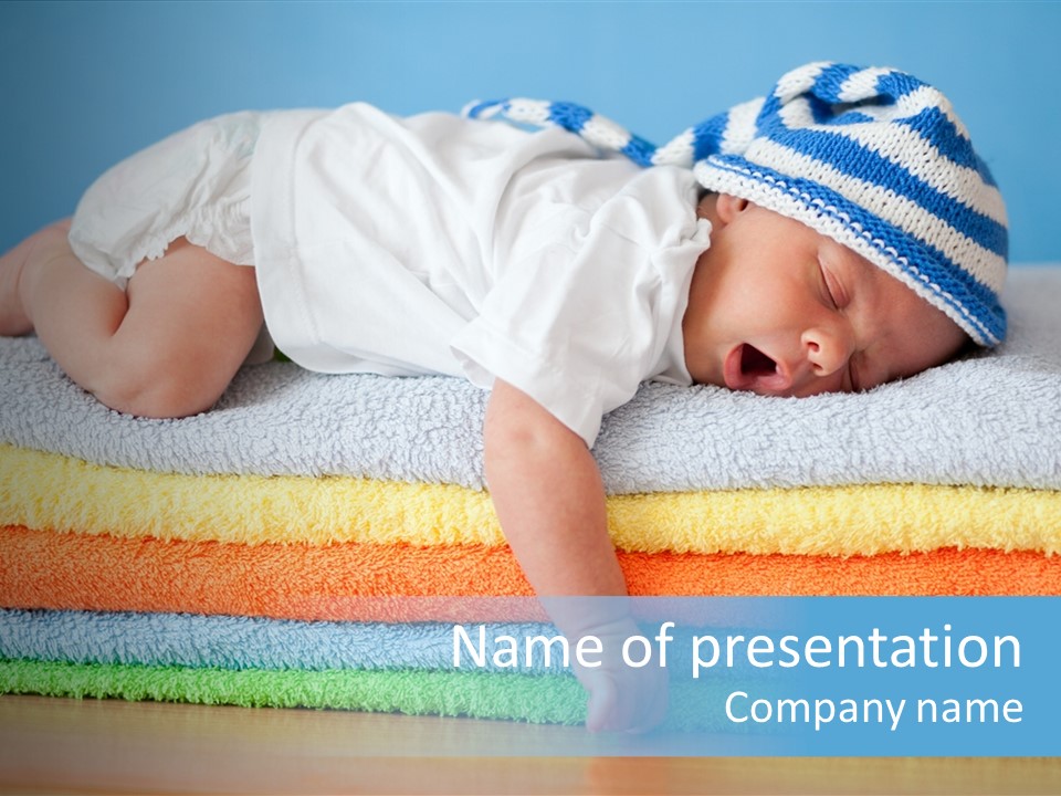 Nappy Caucasian Family PowerPoint Template
